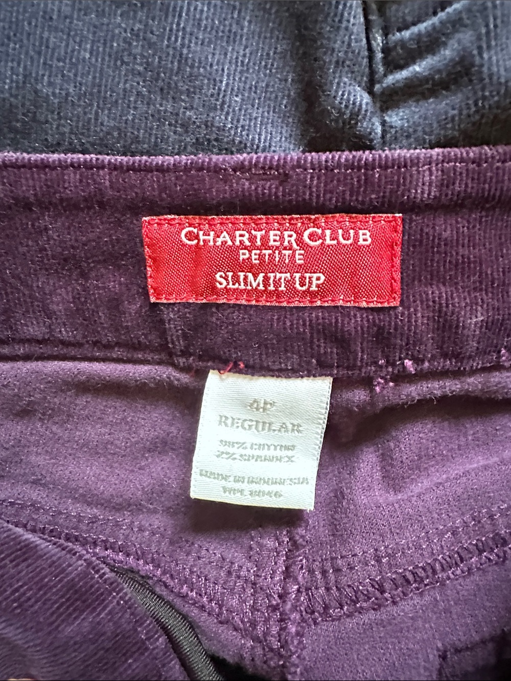 Charter Club Deep Plum Corduroy Straight-Leg Jeans - Picture 2 of 7